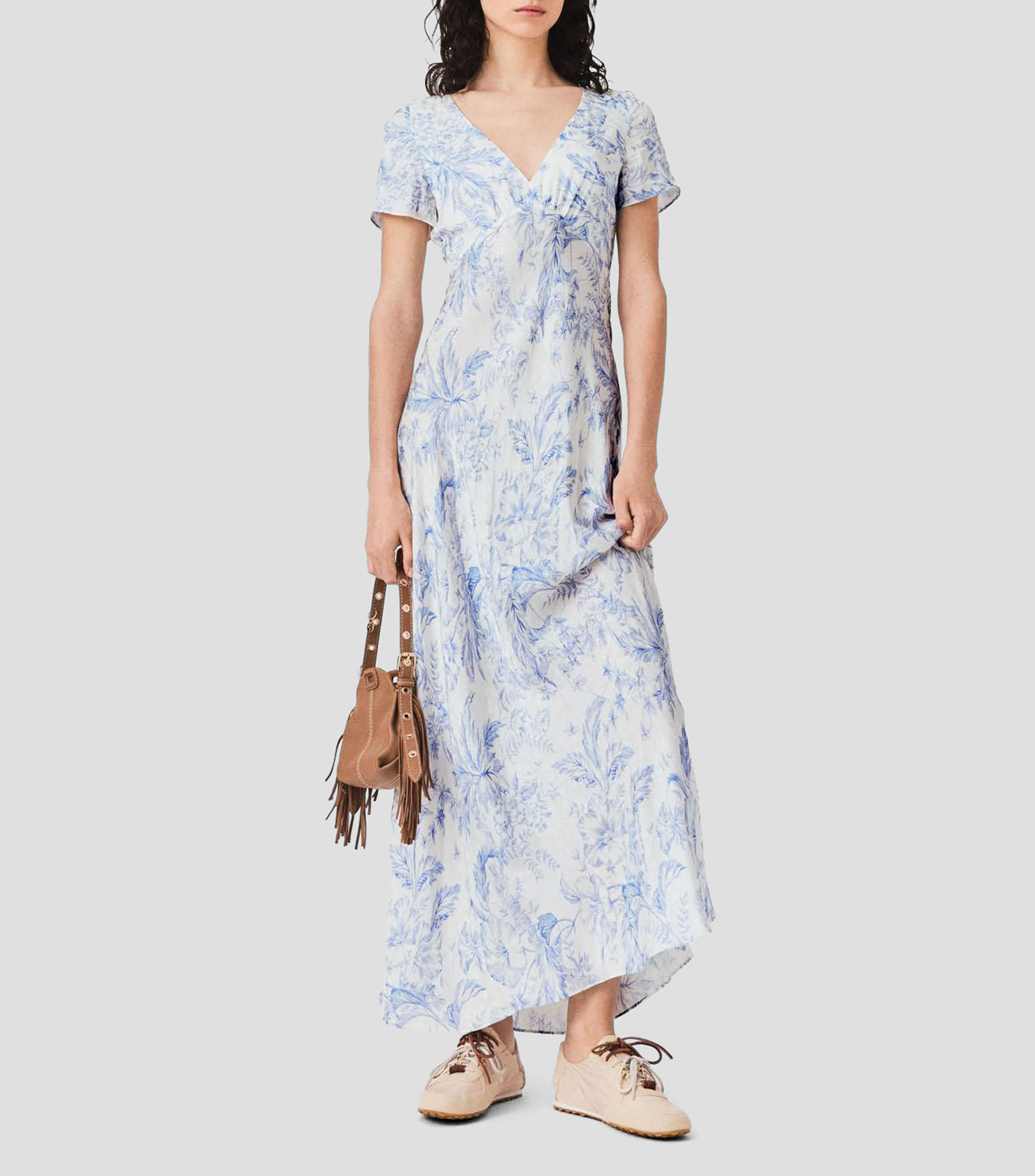 Vestido largo estampado Mujer